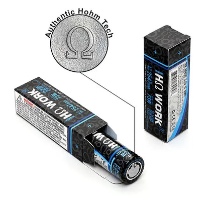 Hohm Tech WORK² 18650 2547mAh 24.7A Rechargeable Battery