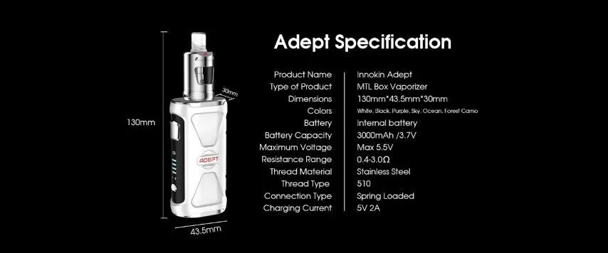 Innokin Adept Zlide Vape Kit | Incl MTL Zlide Tank | bearsvapes.co.uk