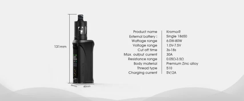 Innokin Kroma R Zlide Vape Kit | Free 18650 Battery | bearsvapes.co.uk