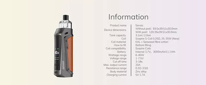 Innokin Sensis Pod Kit | 3000 mAh 40 Watt Vape Kit | bearsvapes.co.uk
