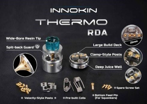 Innokin Thermo RDA | 25mm Dual Coil Squonkable RDA  | bearsvapes.co.uk