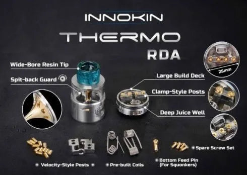 Innokin Thermo RDA | 25mm Dual Coil Squonkable RDA  | bearsvapes.co.uk