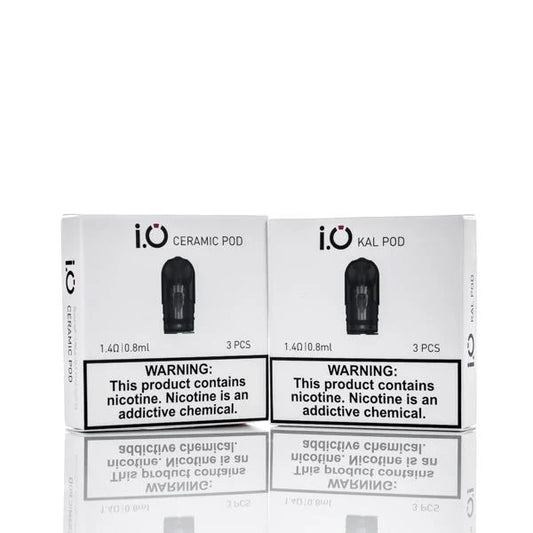 Two white Innokin IO Replacement Pod packs on a white background