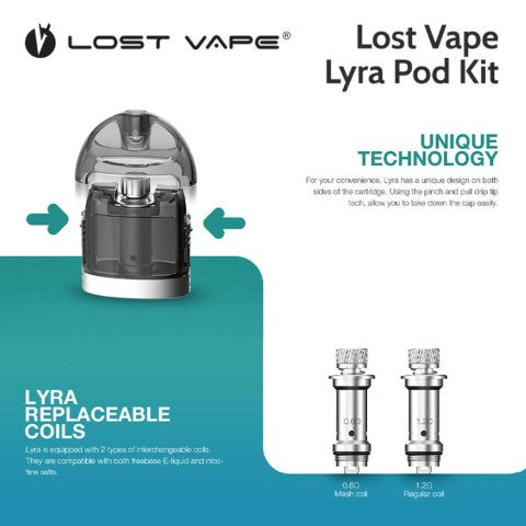 Lost Vape Lyra Replacement Pod & 2 Coils  | bearsvapes.co.uk
