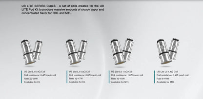 Lost Vape UB Lite Replacement Coils 5pk ONLY £8.95 | bearsvapes.co.uk