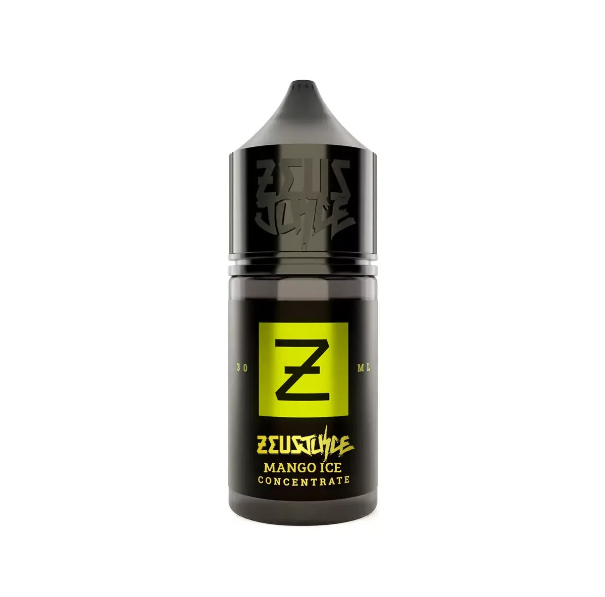 Zeus Ice Mango Ice concentrate bottle on a white background
