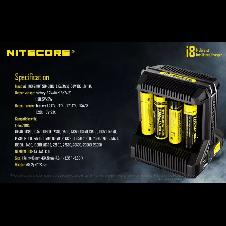 Nitecore Intellicharger i8 Battery Charger | bearsvapes.co.uk