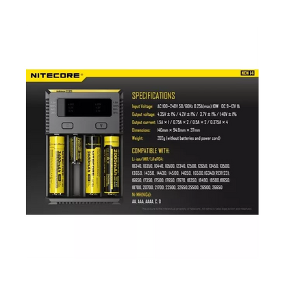 Nitecore NEW Intellicharger i4 Battery Charger | bearsvapes.co.uk