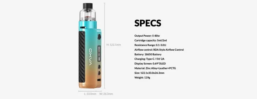 Oxva Origin 2 Pod Vape Kit | Free 18650 Battery | bearsvapes.co.uk