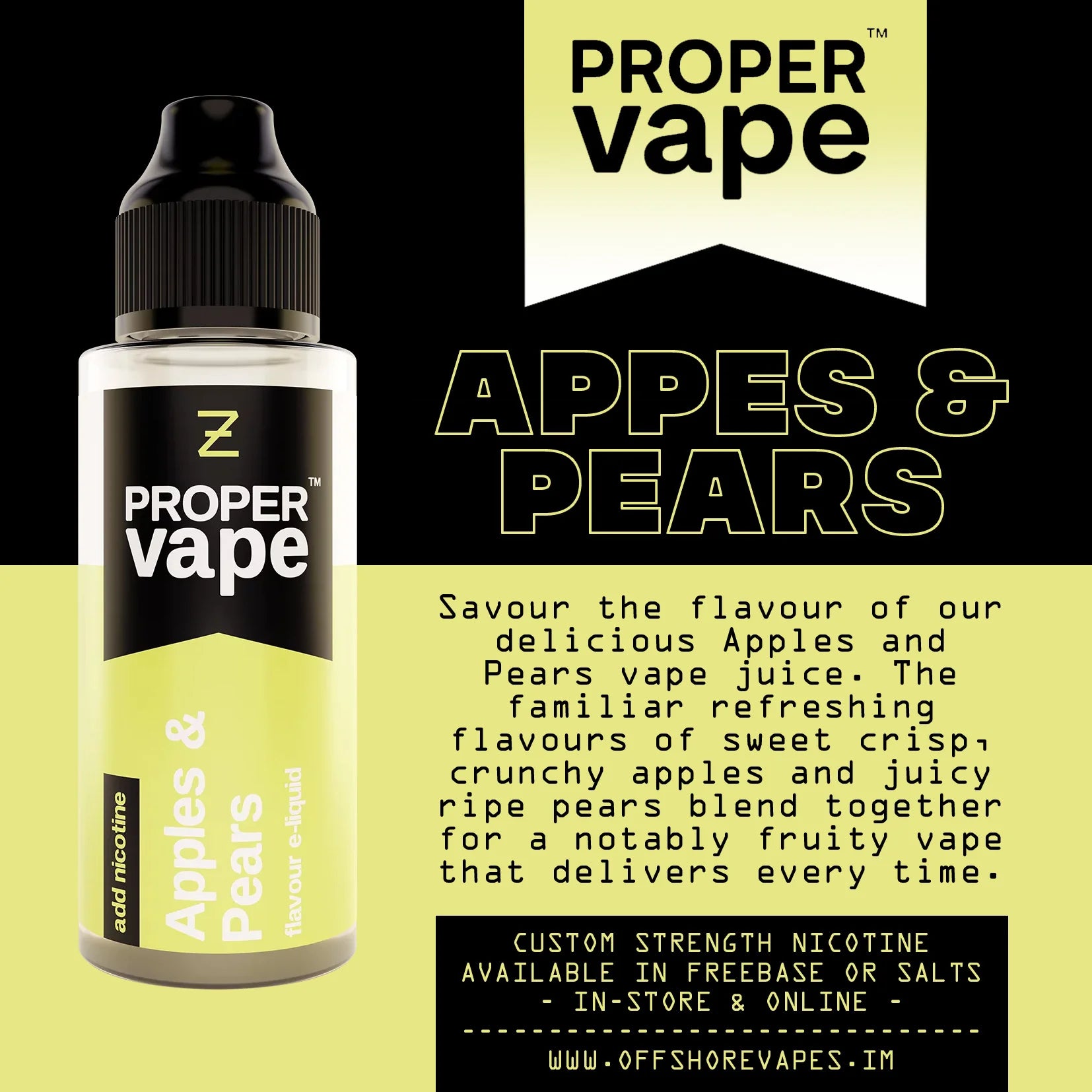 Proper Vape Apple and Pears Nic Salt - Fruity Flavour - Bear's Vapes