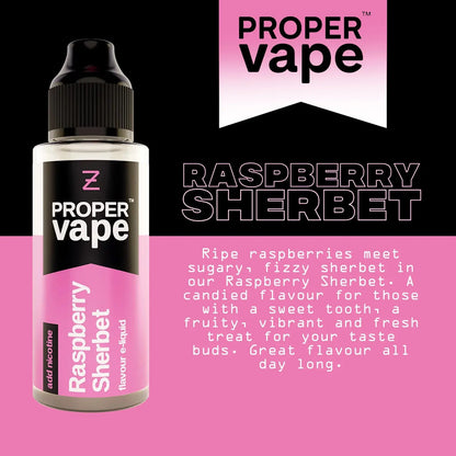 Proper Vape Raspberry Sherbet Nic Salt Description