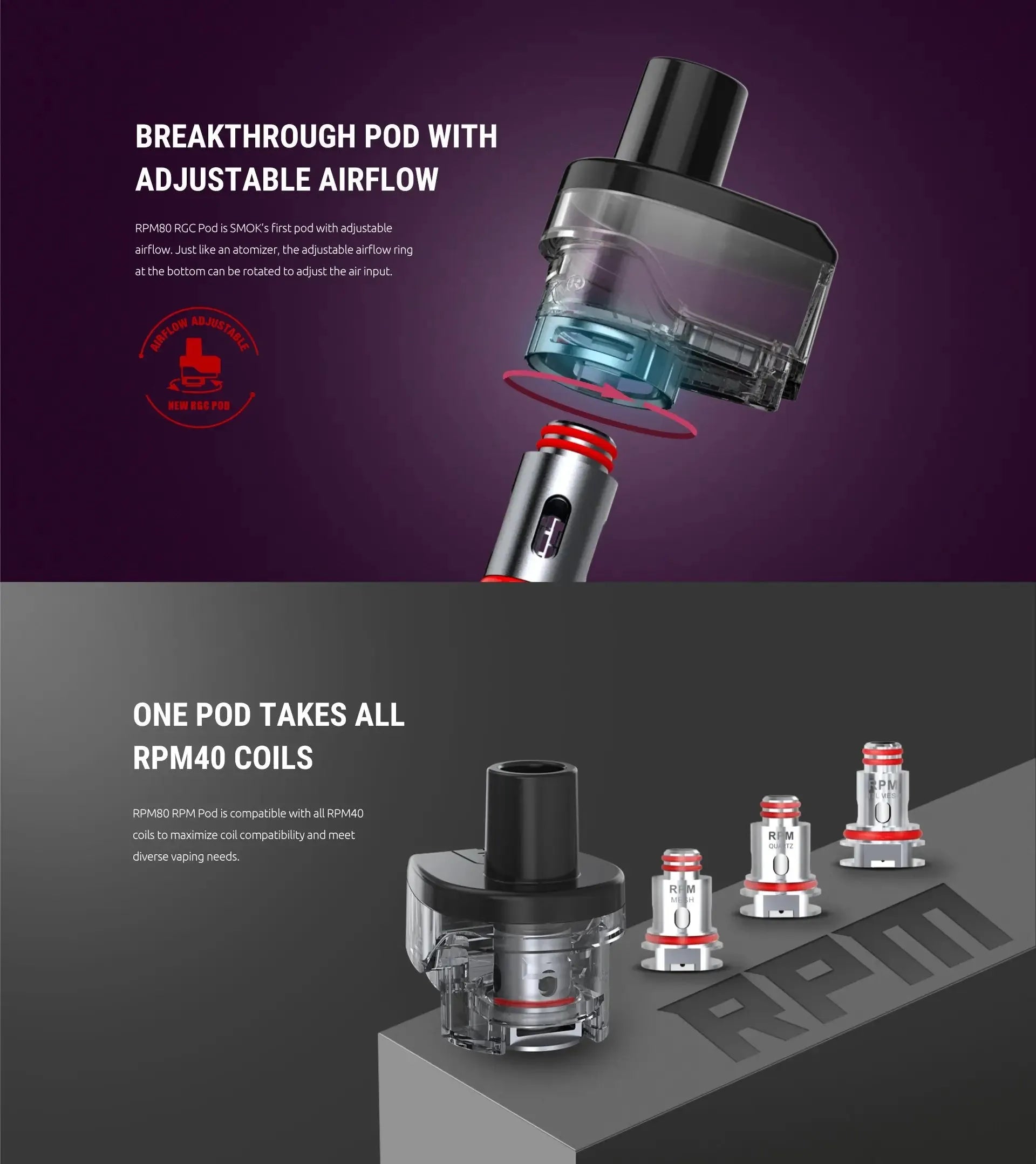 Smok RPM80 Pods - RPM or RGC Coil Compatible | bearsvapes.co.uk