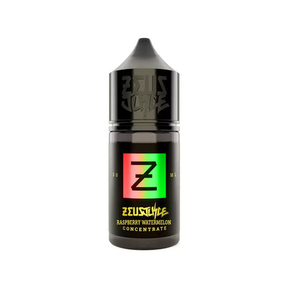 Zeus Juice Raspberry Watermelon concentrate bottle on a white background