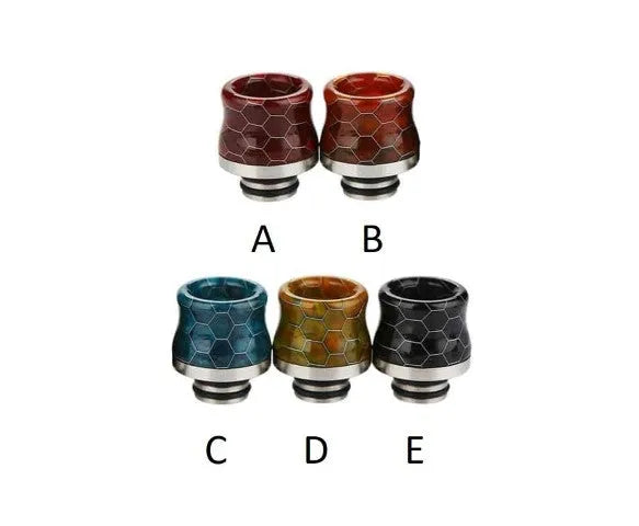 Resin & Stainless Steel 510 Curved Snakeskin Drip Tip | Bear's Vapes