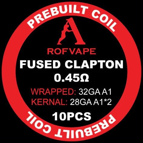 Rofvape Premade Fused Clapton Coils | 0.45Ohm 10pcs | bearsvapes.co.uk