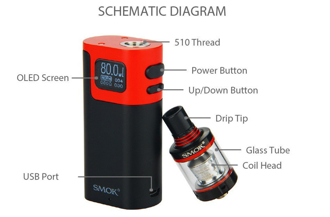 Smok G80 TC Vape Kit Free Battery | bearsvapes.co.uk