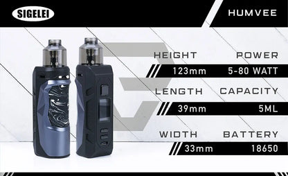 Sigelei Humvee 80 Kit | PnP & GTX Compatible 18650 | bearsvapes.co.uk