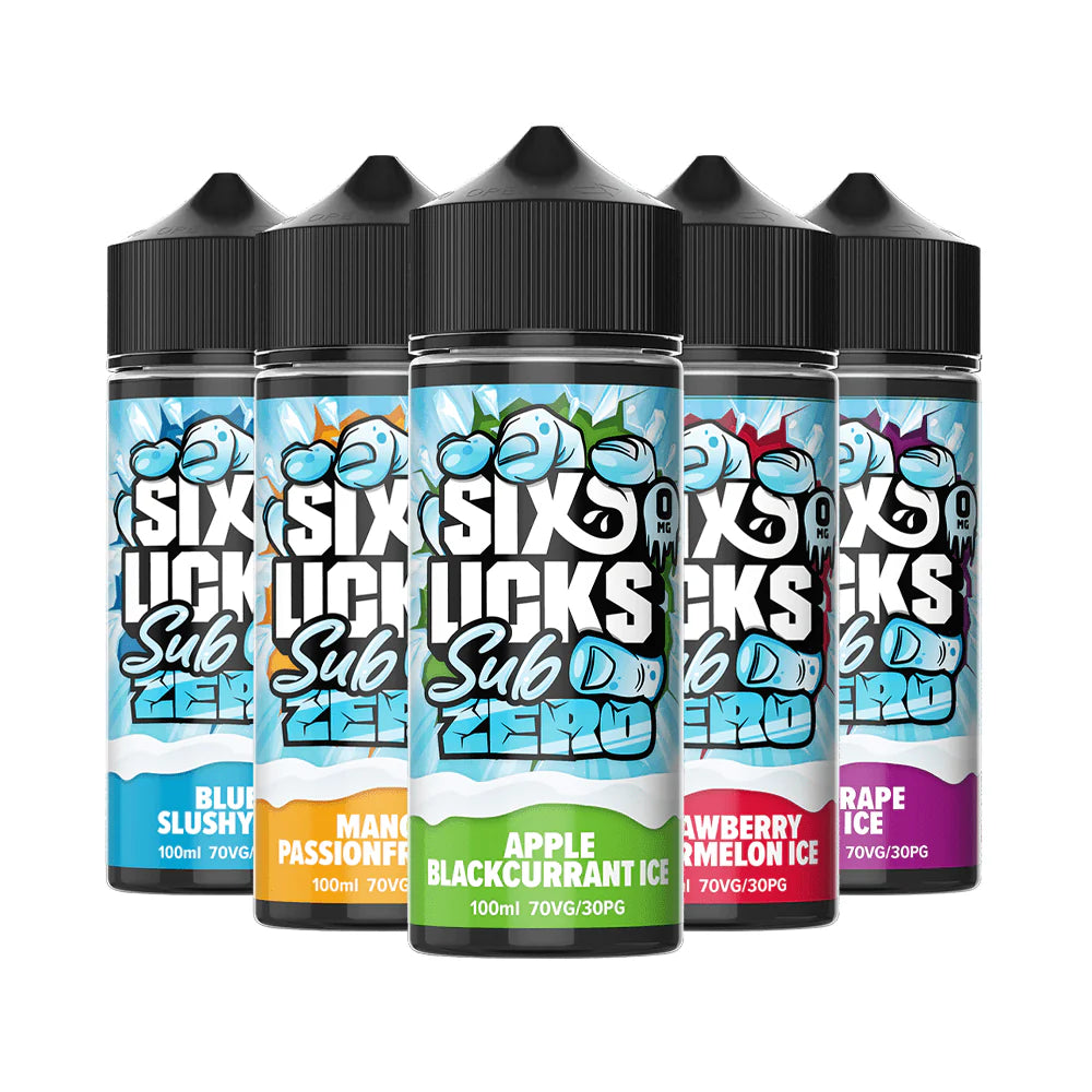 Six Licks Sub Zero Shortfill 100ml 5 for 4 OFFER | bearsvapes.co.uk