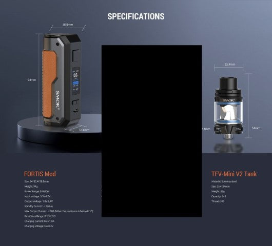 Smok Fortis 100W Vape Kit Free Molicel 21700 Battery| bearsvapes.co.uk