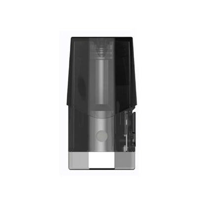 A translucent black and clear vape pod shown from the back against a plain white background.