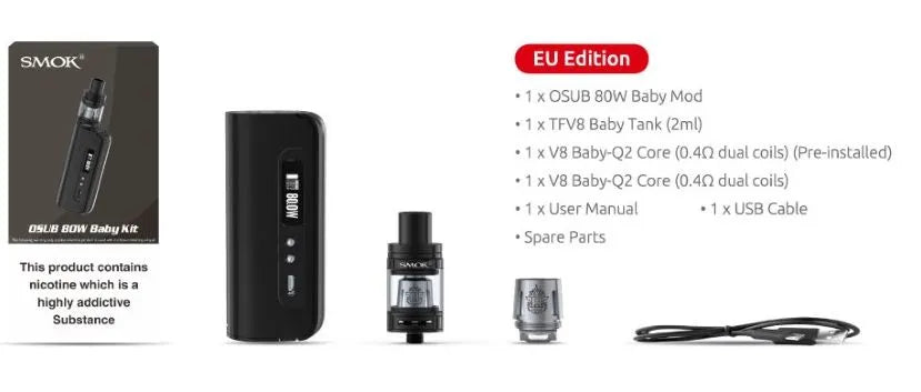 Smok Osub Baby Vape Kit - FREE 18650 Battery | bearsvapes.co.uk