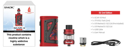 Smok Scar 18 Vape Kit | With TFV9 Tank| ONLY £29.95 | bearsvapes.co.uk