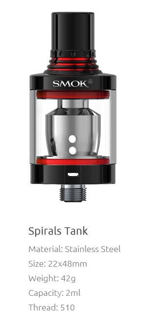 Smok Spirals Sub-ohm Vape Tank With RBA | £15.95 | bearsvapes.co.uk