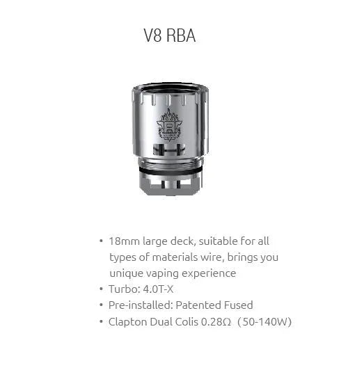 Smok TFV8 RBA - Cloud Beast RBA - Dual Coil Deck | bearsvapes.co.uk