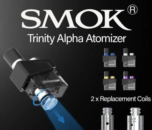 Smok Trinity Alpha Replacement Pod With 2 Coils | bearsvapes.co.uk