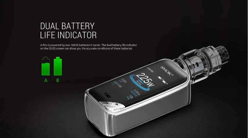 Smok X Priv Vape Kit 2 Free Golisi 18650 Batteries | bearsvapes.co.uk