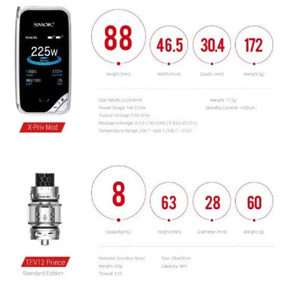 Smok X Priv Vape Kit 2 Free Golisi 18650 Batteries | bearsvapes.co.uk