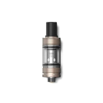 A single vape tank shown vertically against a plain white background. The device features a pale gold body with a black mouthpiece.