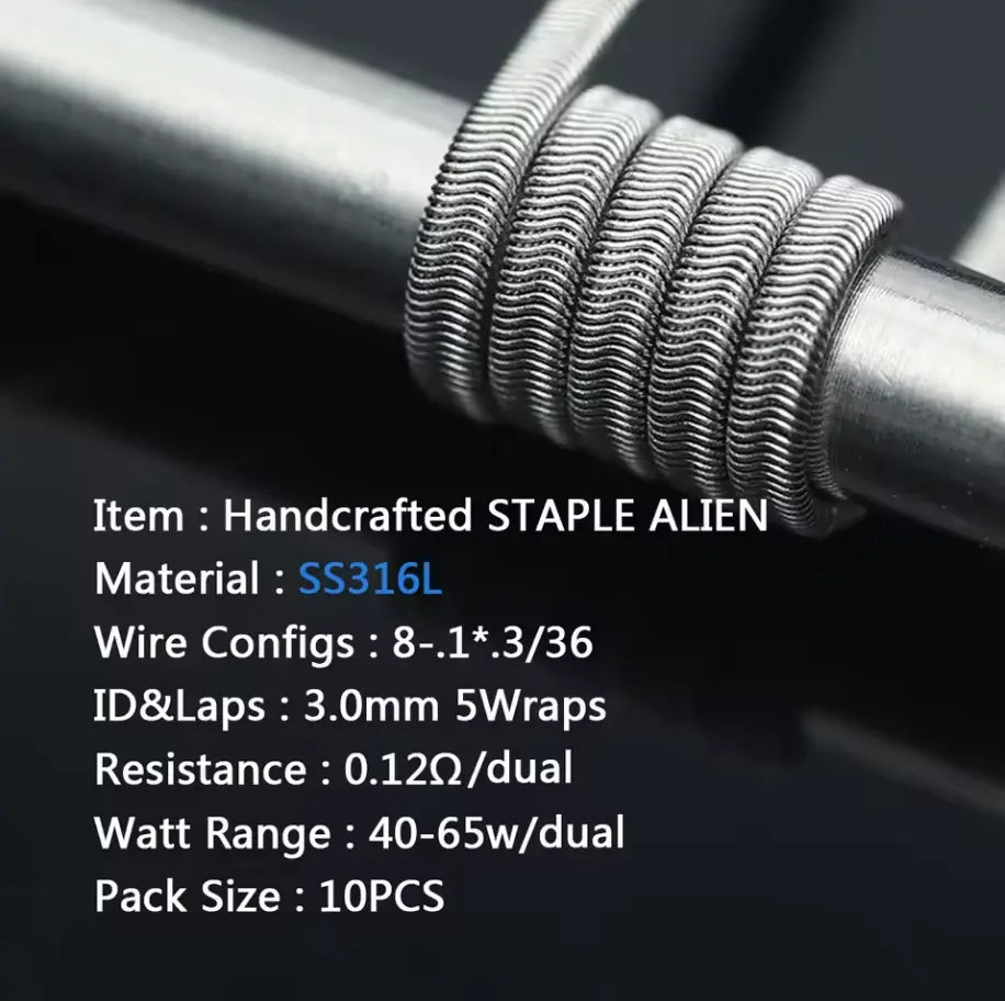 Coilology Handcrafted Staple Alien Coils 10 Pack | bearsvapes.co.uk