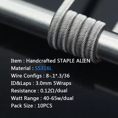 Coilology Handcrafted Staple Alien Coils 10 Pack | bearsvapes.co.uk