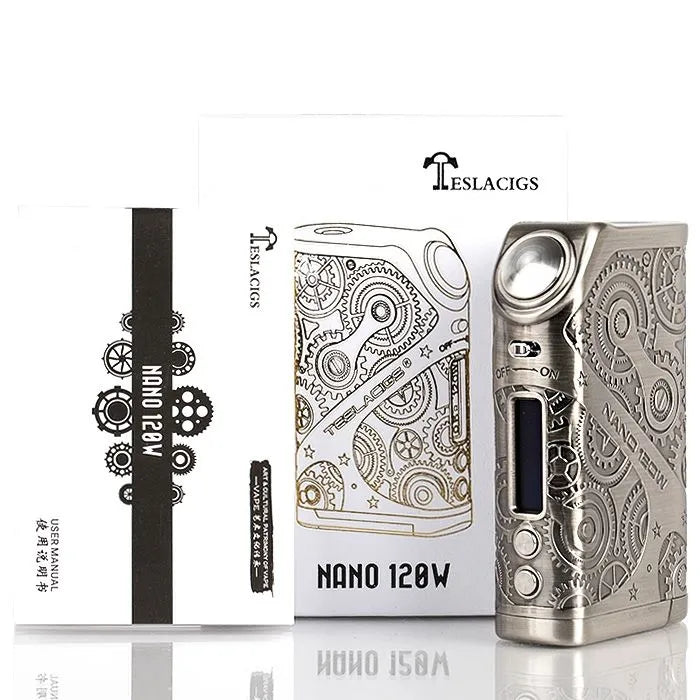 Teslacigs Nano 120W TC Box Mod FREE 18650 Batteries | bearsvapes.co.uk