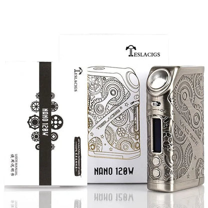 Teslacigs Nano 120W TC Box Mod FREE 18650 Batteries | bearsvapes.co.uk