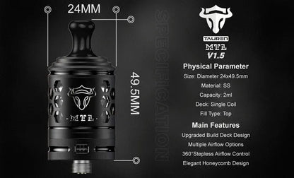 Thunderhead Creations Tauren 1.5 MTL RTA | bearsvapes.co.uk