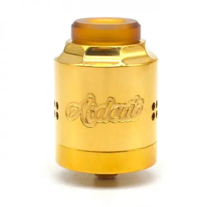 Brass coloured Ardent RDA by Timesvape an a white background