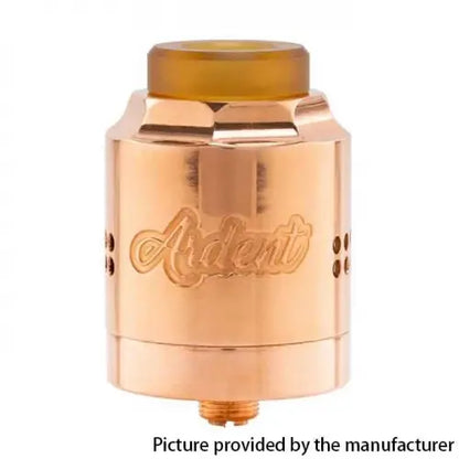 A copper-coloured Adent vape replacement tank with a translucent amber top, shown on a white background with a text overlay at the bottom.