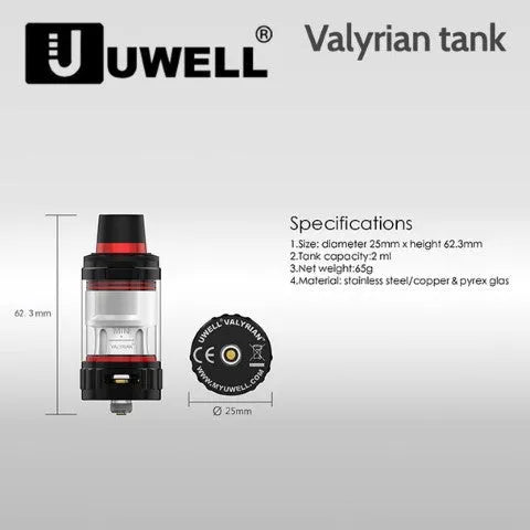 Uwell Valyrian Sub-ohm Vape Tank | NOW HALF PRICE | bearsvapes.co.uk