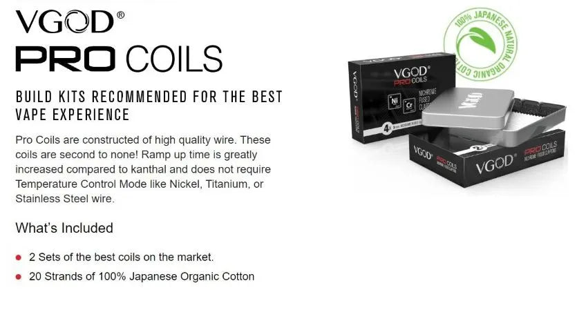 VGOD Fused Clapton Pro Coils | 4 Coils & 20 Cotton | bearsvapes.co.uk