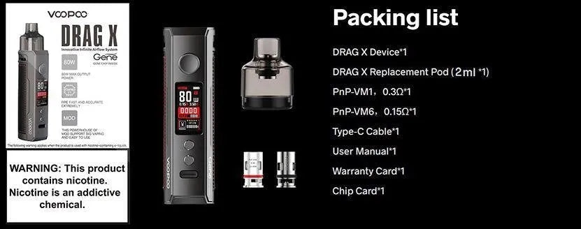 VOOPOO DRAG X Pod Vape Kit | FREE 18650 Battery | bearsvapes.co.uk