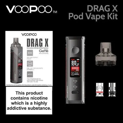 VOOPOO DRAG X Pod Vape Kit | FREE 18650 Battery | bearsvapes.co.uk