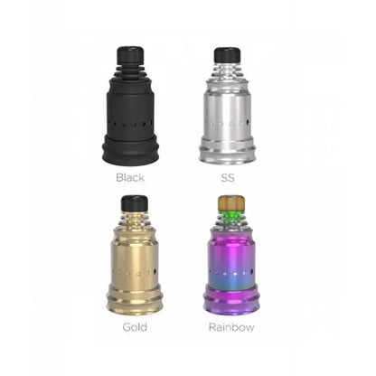 Four Vandy Vape Berserker MTL RDAs different colours on a white background