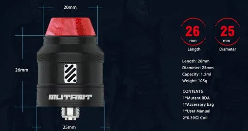 Vandy Vape Mutant RDA | Dual Coil BF RDA | bearsvapes.co.uk