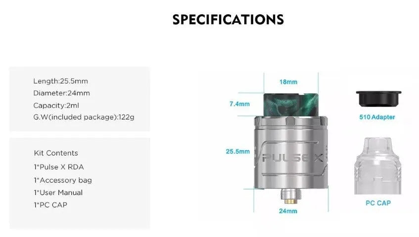 Vandy Vape Pulse X RDA | NOW MORE THAN 50% OFF | bearsvapes.co.uk