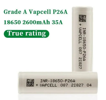 Vapcell P26A 18650 Battery | 2600 mAh 25A/ 35A Max | bearsvapes.co.uk