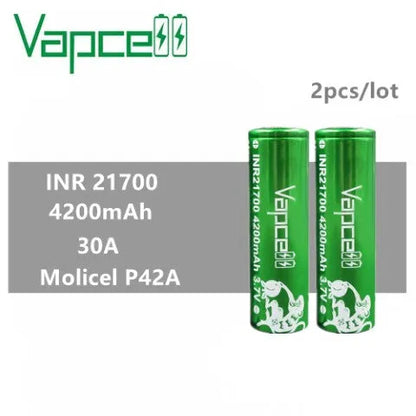 Vapcell P42A 21700 Battery 4200 mAh 30A/ 45A Max | bearsvapes.co.uk