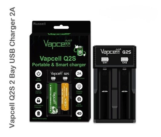 Vapcell Q2S Battery Charger | Dual Bay | ONLY £6.95 | bearsvapes.co.uk