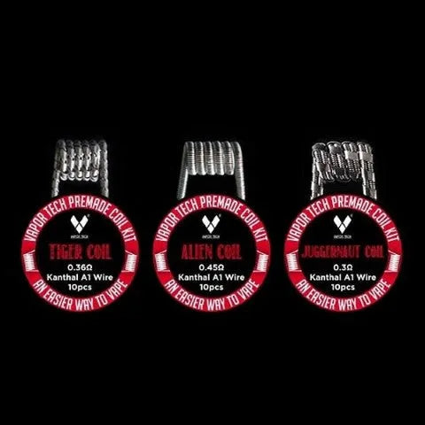 Vapor Tech Pre-made Coils - Tiger, Alien, Juggernaut| bearsvapes.co.uk